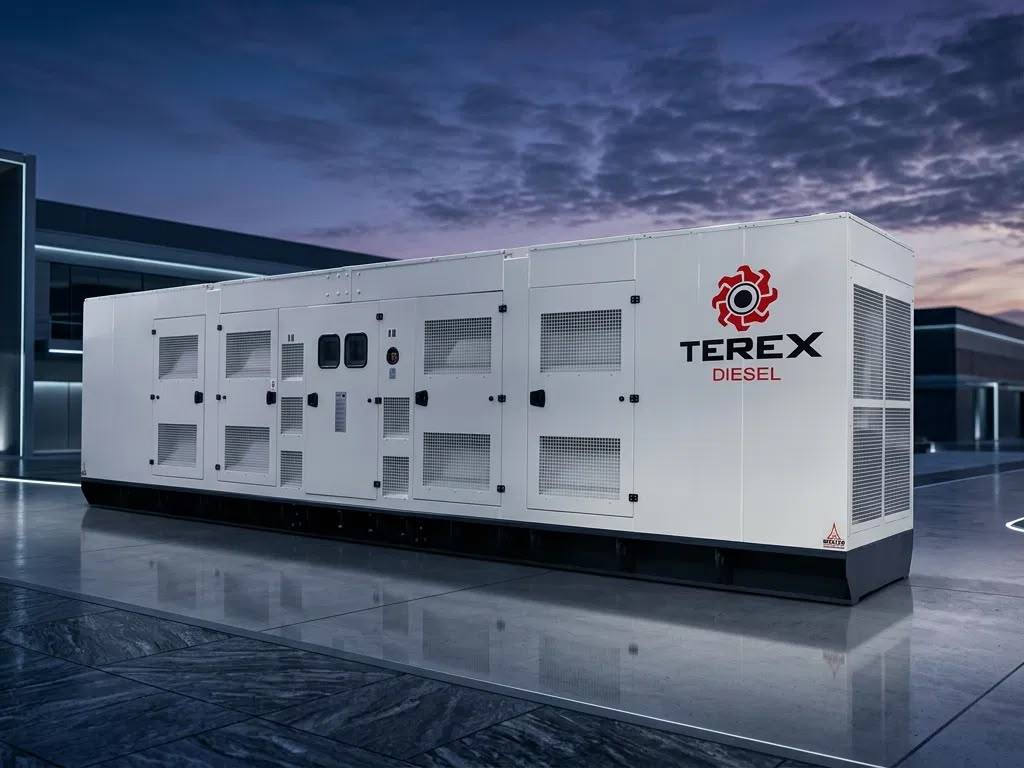 Gerador a diesel de alta potência com canópia insonorizada Terex Diesel
