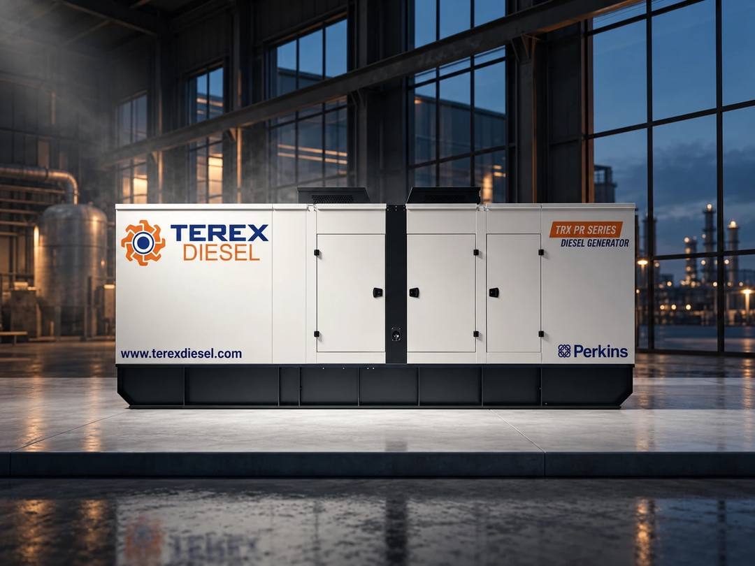 Gerador a diesel de alta potência com canópia insonorizada Terex Diesel