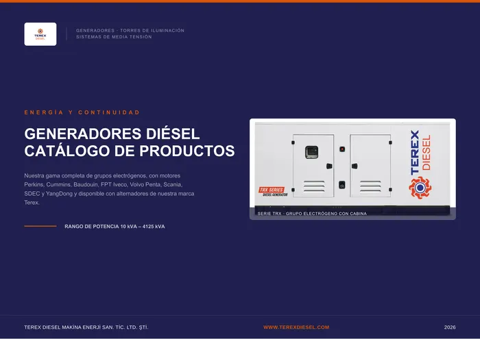 Portada del catálogo de productos Terex Diesel 2026
